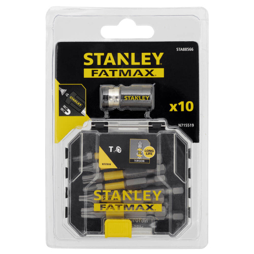 Зображення Набір біт STANLEY FatMax, Torx, T10, T15, T20, T25, T30, Т40, L=50 мм, 10 шт, пластиковий кейс