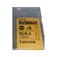 Біти DeWALT Torsion для шурупів з прямим шліцем, 6,5х 25 мм., 5 штук, шт