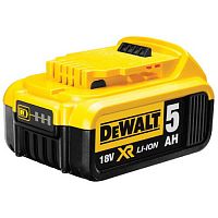 Акумуляторна батарея DeWALT, 18 В, 5 Ач, час зарядки 50 хв, вага 0.65 кг