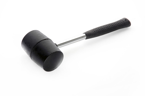 Зображення Киянка гумова 340гр/55мм чорна з металевою ручкою