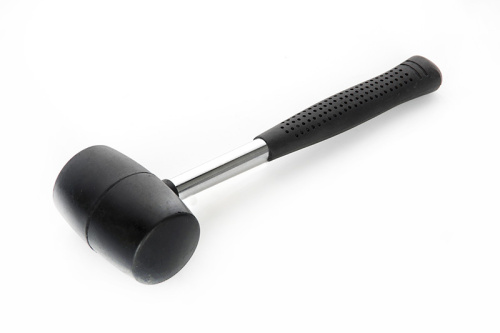 Зображення Киянка гумова 450гр/65мм чорна з металевою ручкою
