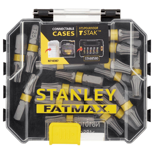 Зображення Набір біт STANLEY FatMax, Torx, T25, L=25 мм, 20 шт, пластиковий кейс