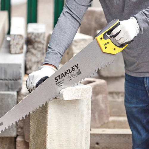 Зображення Ножівка STANLEY з загартованим зубом по чарункуватому бетону (пінобетону), L = 650мм, 1,2 tpi фото 3